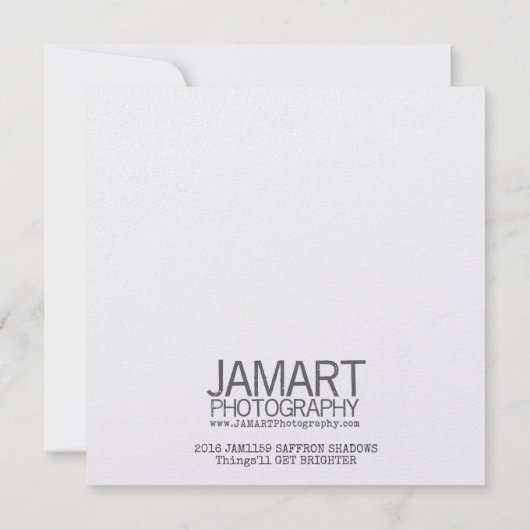 SAFFRON SHADOWS 5.25 x 5.25カード 招待状 (裏面)