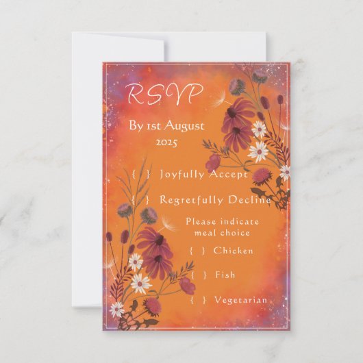 Saffron Sky Wildflower - RSVP card vertical (正面)