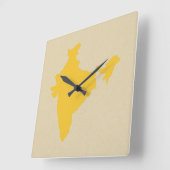 Safronのスパイスの気分インド スクエア壁時計 (傾斜)