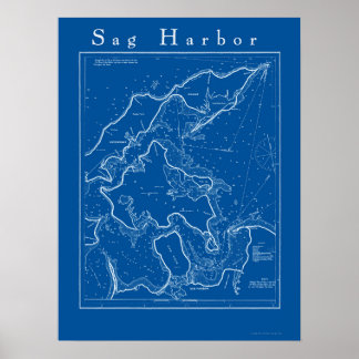Sag Harbor, New York 航海の Chart Poster ポスター