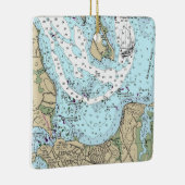 Sag Harbor NY NOAAチャートクリスマス セラミックオーナメント (右)