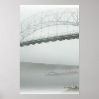 Sagamore Bridge in Fog ポスター