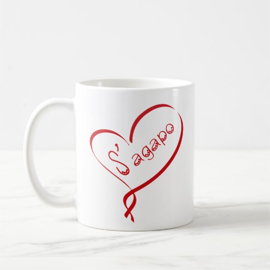 「S'agapo 愛してる」ギリシャ語マグカップ コーヒーマグカップ (左)