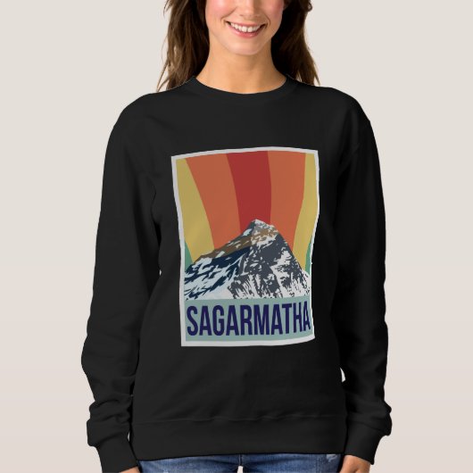 Sagarmatha Mountains Retro National Park Tibet Nep スウェットシャツ (正面)