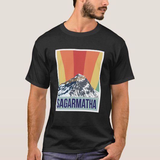 Sagarmatha Mountains Retro National Park Tibet Nep Tシャツ (正面)