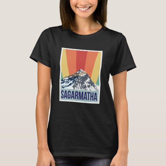 Sagarmatha Mountains Retro National Park Tibet Nep Tシャツ (正面)