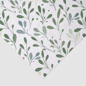 SageとBlue Decompageリーフパターンの背景 薄葉紙 (詳細)