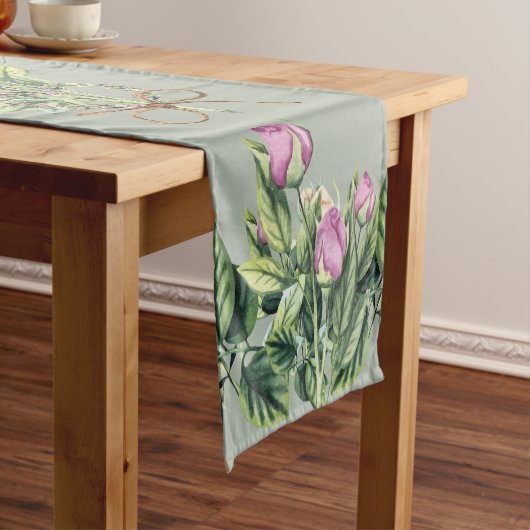 SageのTable Runner 14" x 72"チューリップつる植物 ショートテーブルランナー (インサイチュ)