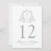 Sageエレガントフローラク結婚レストのテーブル番号 招待状 (正面)