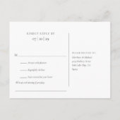 Sageエレガント Green GreeneryウェディングRSVP インビテーションポストカード (裏面)