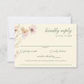 Sageエレガント Green Wildflower RSVPカード (裏面)
