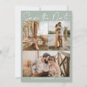 Sageグリーンスクリプト6写真結婚式の日付を保存 セーブザデート (正面)