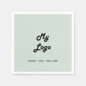 Sageグリーンビジネスロゴ スタンダードカクテルナプキン (正面)