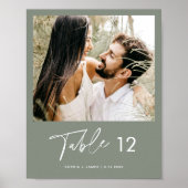 SAGEグリーンボヘミアンフォトテーブル番号8x10 ポスター (正面)