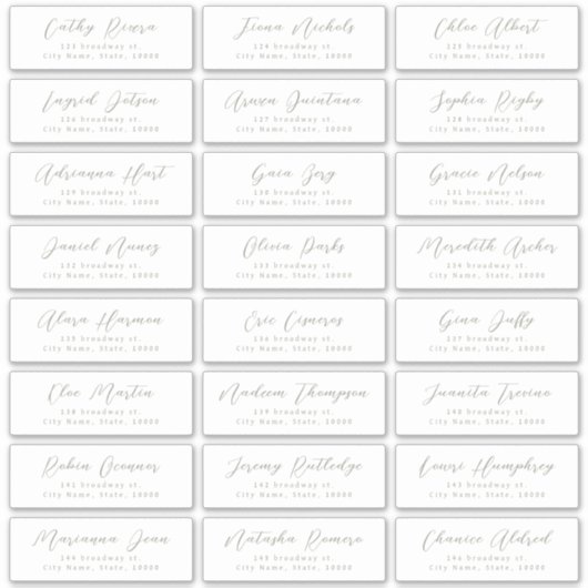 Sageスクリプスタイリッシュト結婚のゲスト住所 シール (正面)