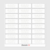 Sageスクリプトトランスペアレント差出人住所ラベル シール (シート)