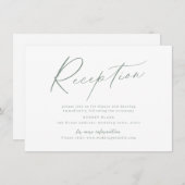 Sageスクリプトモダンミニマリスト結婚式のレセプション ノートカード (正面/裏面)
