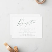 Sageスクリプトモダンミニマリスト結婚式のレセプション ノートカード (正面/裏面インサイチュ)
