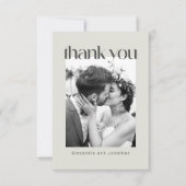 SageフローラカスタムBohoメッセージフォト結婚ズ サンキューカード (正面)