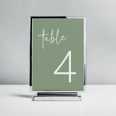 Sageミニマリストスクリプトブライダルシャワーフラット テーブルナンバー