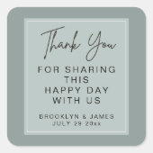 Sageミニマル結婚のステッカー スクエアシール (正面)