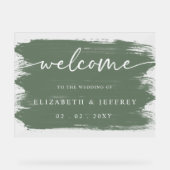 Sageモダン Brush Strokes結婚's Welcome アクリルサイン (正面)