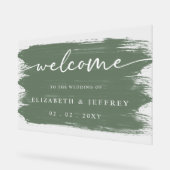 Sageモダン Brush Strokes結婚's Welcome アクリルサイン (傾斜)