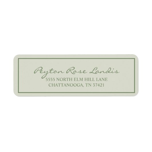 Sageモダン Greenスエレガントクリプト ラベル (正面)