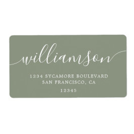 Sageモダン Greenスクリプトファミリ差出人住所 ラベル