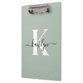 Sageモダン Greenスクリプトモノグラム クリップボード (左)