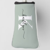 Sageモダン Greenスクリプトモノグラム ゴルフヘッドカバー (回転90)