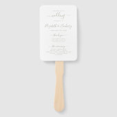 Sageモダン Greenスクリプト結婚式 プログラム ハンドファン (正面)