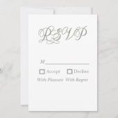 Sageモダン Green書道ウェディングRSVPカード 招待状 (正面)