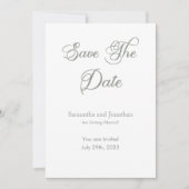 Sageモダン Green書道Save the Date Card 招待状 (正面)