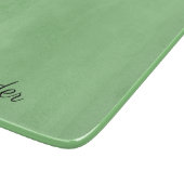 Sageモダン Green無地のテンプレートブラックスクリプト カッティングボード (角)