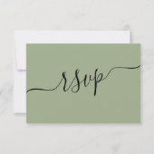 Sageモダン Green QRコードウェディングRSVP 出欠カード (正面)