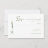 Sageモダン Green Wedding RSVPカード (正面)