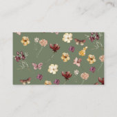 Sageモダン Green Wildflower QrコードRsvp結婚's エンクロージャーカード (裏面)