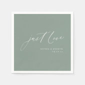 Sageモダン just love script minimalist結婚's スタンダードカクテルナプキン (正面)