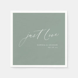 Sageモダン just love script minimalist結婚's スタンダードカクテルナプキン