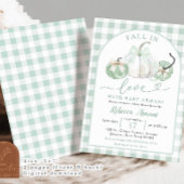 Sage名門私立校風の Green Pumpkin秋インラブベビーシャワー 招待状