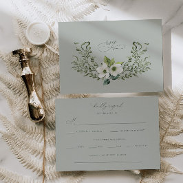 Sage庭園の結婚式RSVP応答エンクロージャカード 招待状