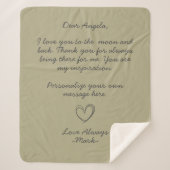 Sage手書きラブレターまたはメッセージ シェルパブランケット (正面)