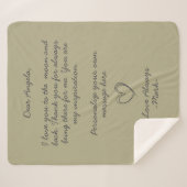 Sage手書きラブレターまたはメッセージ シェルパブランケット (正面(横))