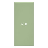 Sage緑のスクリプト書結婚のメニューカード ラックカード (裏面)