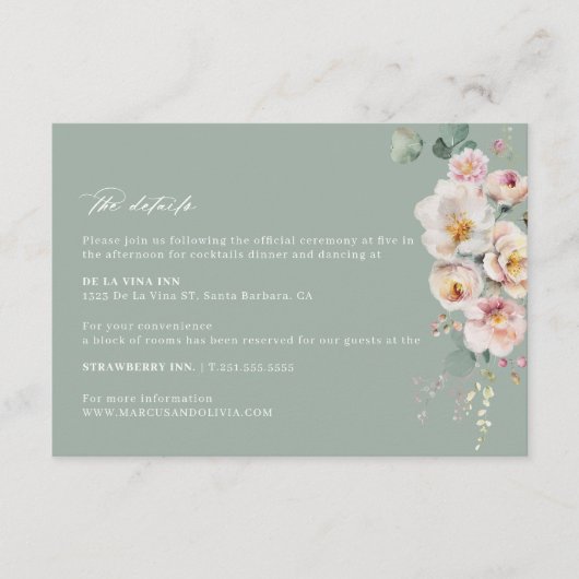 Sage赤面フローラ結婚の詳細エンクロージャカード エンクロージャーカード (正面)