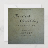 Sage金ゴールドエレガントANYマイルストーン誕生日パーティー 招待状 (正面)