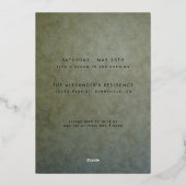Sage金ゴールドエレガントANYマイルストーン誕生日パーティー 箔招待状 (裏面)