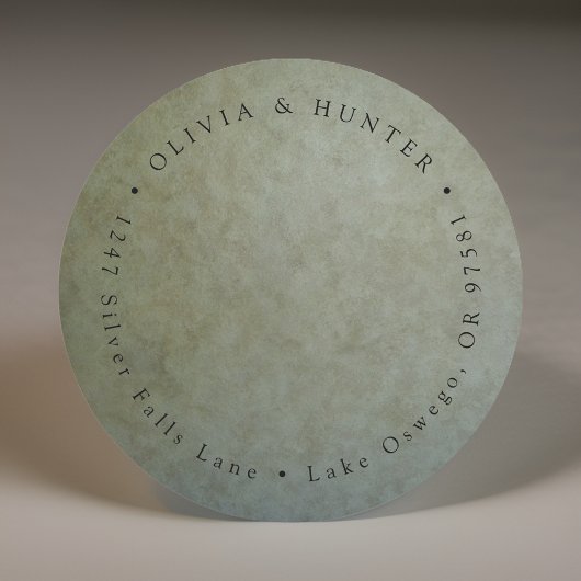 Sage金ゴールド結婚のカップル名差出人住所 ラウンドシール