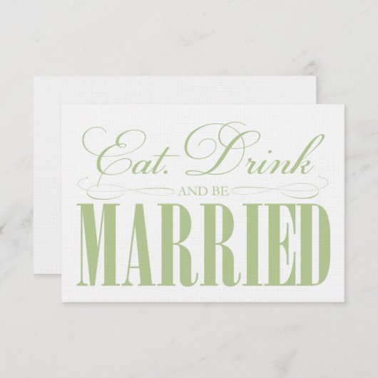 Sage食べ、Drink & Be 結婚した |エンクロージャ エンクロージャーカード (正面/裏面)